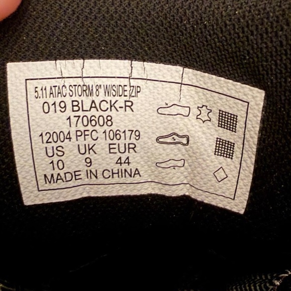 5.11 Tactical ATAC Storm 8" Waterproof Side Zip Boots Men’s Size 10 Black - Picture 3 of 9